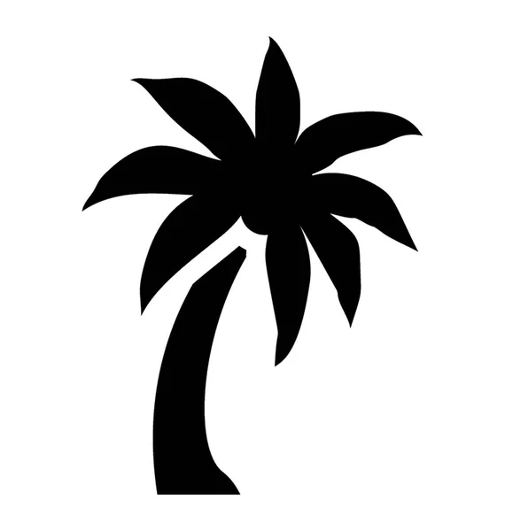Tropical Coconut Tree Glyph Icon Design — Stock Vector
