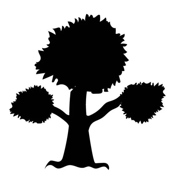 落葉高木 ユーカリの木のグリフ アイコン デザイン — ストックベクタ