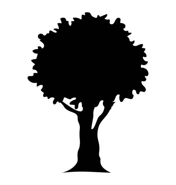 Ein Grüner Schattiger Baum Strauch Baum Symbol — Stockvektor