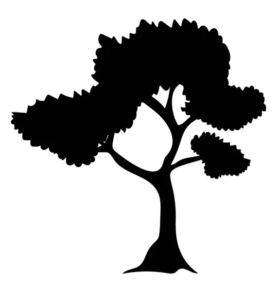 Árbol Genérico Ícono Glifo Árbol Nogal Amargo — Vector de stock