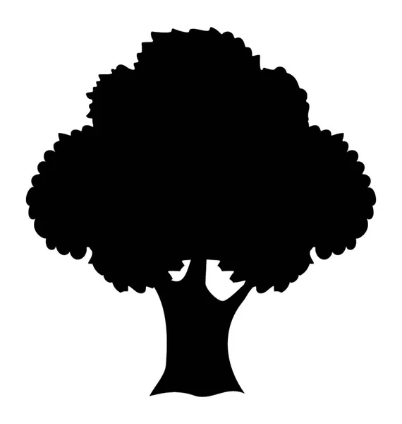 Ein Grünes Laub Schattiger Baum Platanenglyphensymbol — Stockvektor