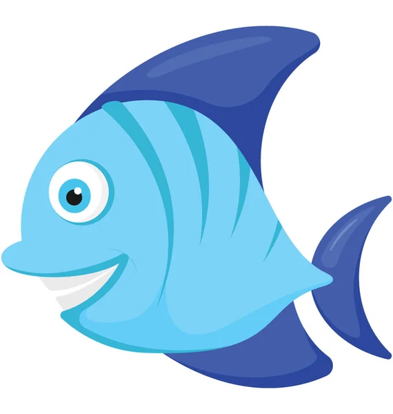 Pesce Famoso Colore Blu Marina Con Naso Beccuccio Raffigurante Pesci — Vettoriale Stock
