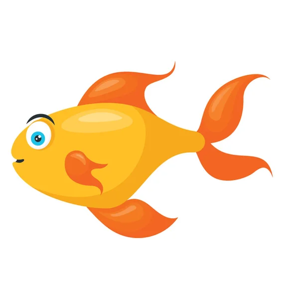 Peixe Tamanho Médio Amarelo Alaranjado Bonito Tipicamente Mantido Aquários Pequenas — Vetor de Stock