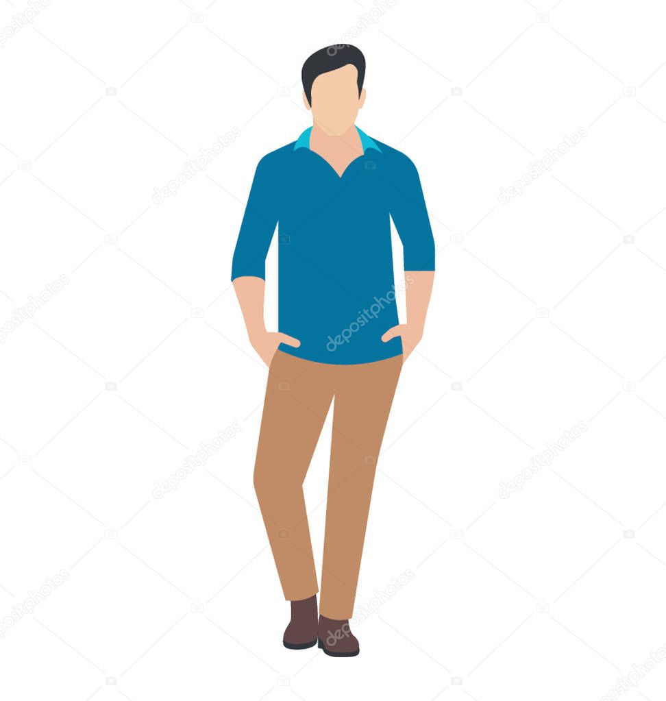 Man in fashionable trendy dressing offering fashion man character 