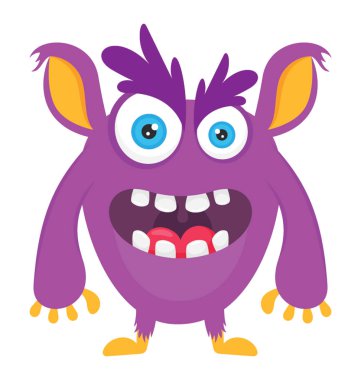 Kızgın bir yaratık batear canavar kavramını açıklayan kulaklar gibi ayakta sopası ile karşı karşıya 