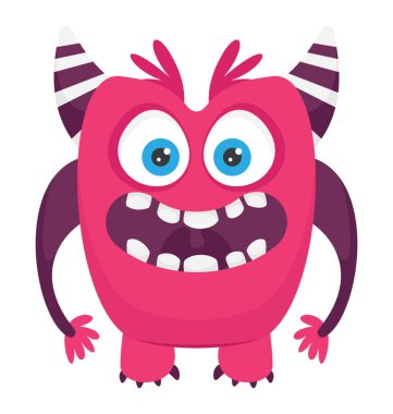 Agresif duruş, göz ve vahşi diş haşhaş ile kızgın bir canavar 