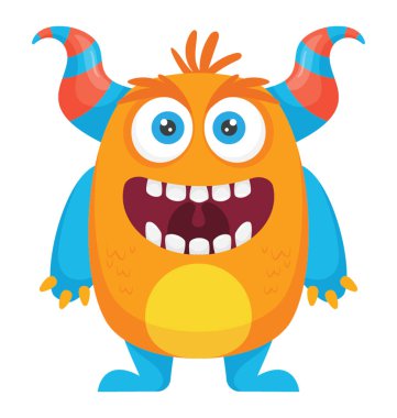 Yağ Gövde ve bir Yunan canavar kostümü karakterize katlanmış boynuzları ile bir canavar  