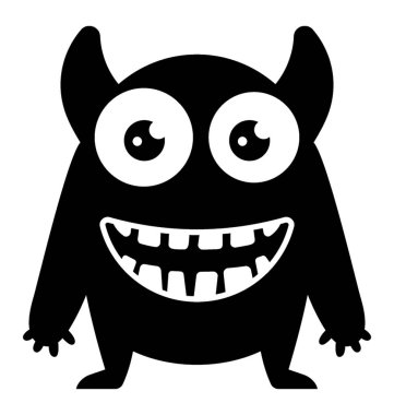 Şişkin göz ve şeytani yüz şeytan canavar resmeden bir yaratıkla 