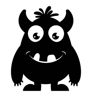 Boynuzları ve outcoming diş, oni canavar canavar bir kısa gövdeli