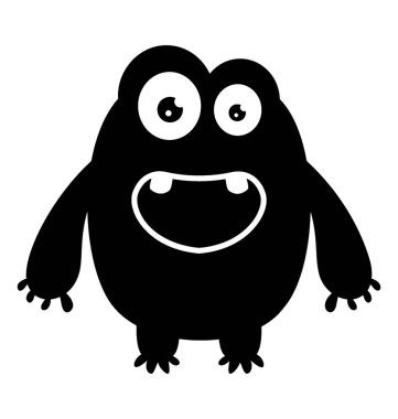 Bir yaratık olarak korkutucu bir dil ile poz korkunç canavar tasvir 