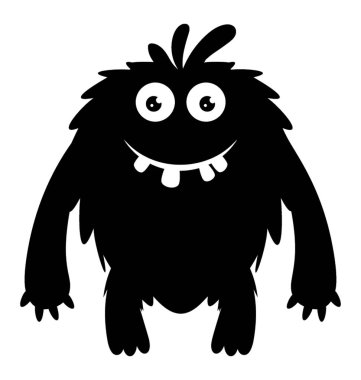 Gözleri ve moshi monster tasvir dışarı diş tüylü bir canavar 