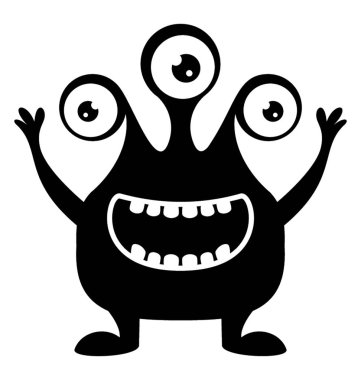 Olağandışı yüzü ve hantal vücut uzaylı canavar karakterize üç gözlü sahip olan büyük bir yaratık 