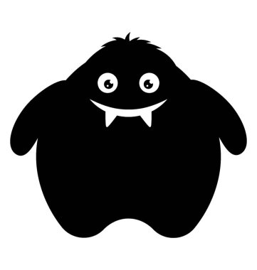 Ağır bir dev boyutlu canavar küçük gözleri açık ve diş ile büyük şişko canavar