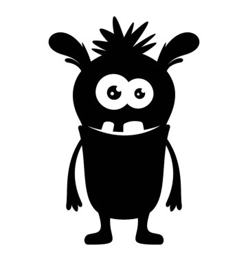 Tüylü gövde ve gevşek eller canavar kukla resmeden ile korkunç bir canavar 