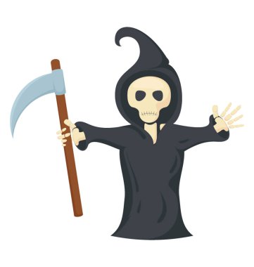 Bir hayalet avatar siyah kostüm arch heykelde yetişkin çığlık kostüm öldürmek için elinde olan karşı karşıya. 