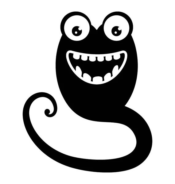 Une Créature Horrible Forme Serpent Avec Grandes Dents Des Yeux — Image vectorielle