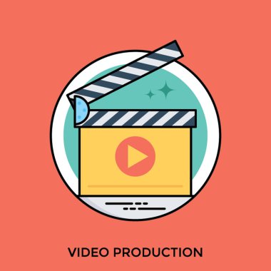 Clapper kurulu oyun işaretiyle gösterilen video prodüksiyon simgesi 