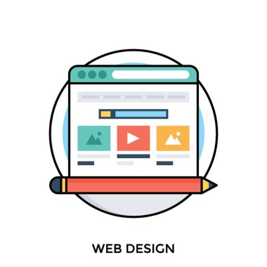 Bir şablon web tasarım Icon gösterilen kalem ile