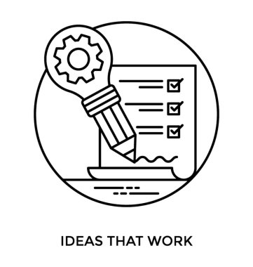 Kavramı simge iş fikirleri için bir kağıt tarafından onay işaretleri ampul ile birlikte onaylanmış onay kutuları ile gösterilir 