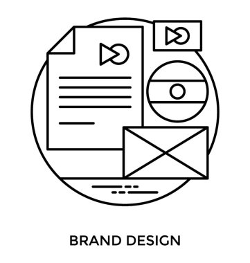 Kağıt işçiliği adımları marka tasarım simgesi vitrine 