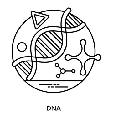 DNA iplikçik tasarım simgesi, genetik kavramı
