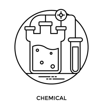 Bilimsel deneyler için tüp kimyasal kabı ve örnek 