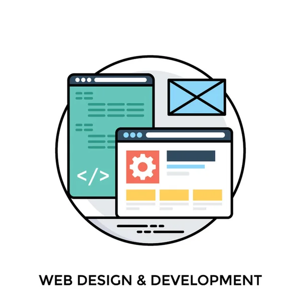 Una Plantilla Páginas Web Diseño Codificación Interna Que Ofrecen Icono — Vector de stock