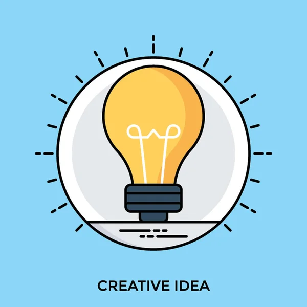 Glühbirne Einer Ikone Die Kreative Idee Entwirft — Stockvektor