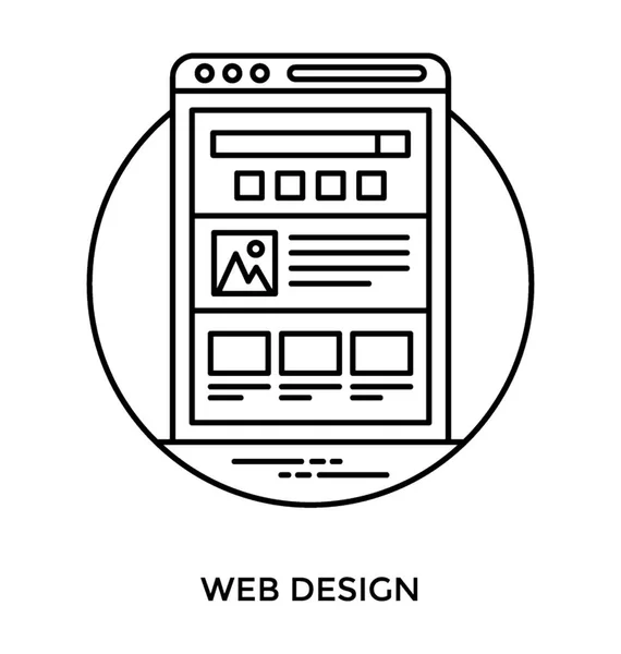 Šablona Webové Stránky Zde Pojem Web Design Ikony — Stockový vektor