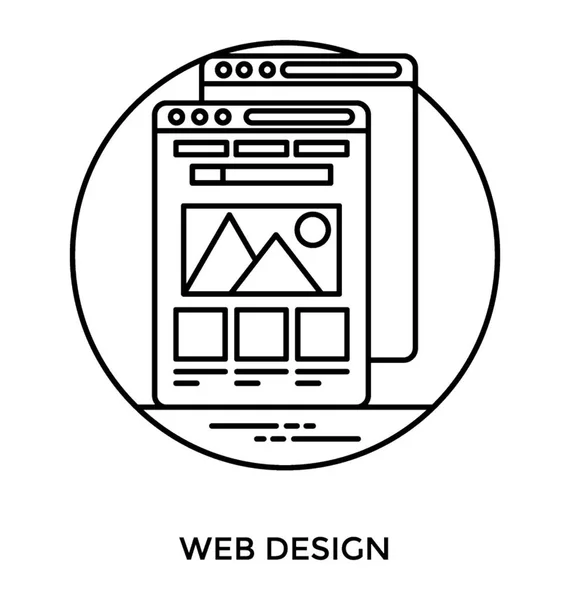 Web Page Template Here Concept Web Design Icon — Stock Vector