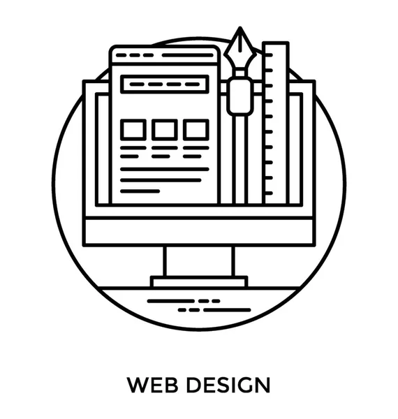 Modello Pagina Web Insieme Strumenti Progettazione Insieme Concetto Fusione Icona — Vettoriale Stock