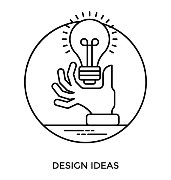 Mãos Designer Ter Lâmpada Elétrica Mão Fazendo Sentido Para Ideias — Vetor de Stock