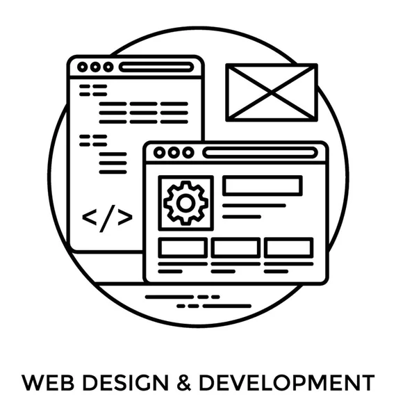Una Plantilla Páginas Web Diseño Codificación Interna Que Ofrecen Icono — Vector de stock