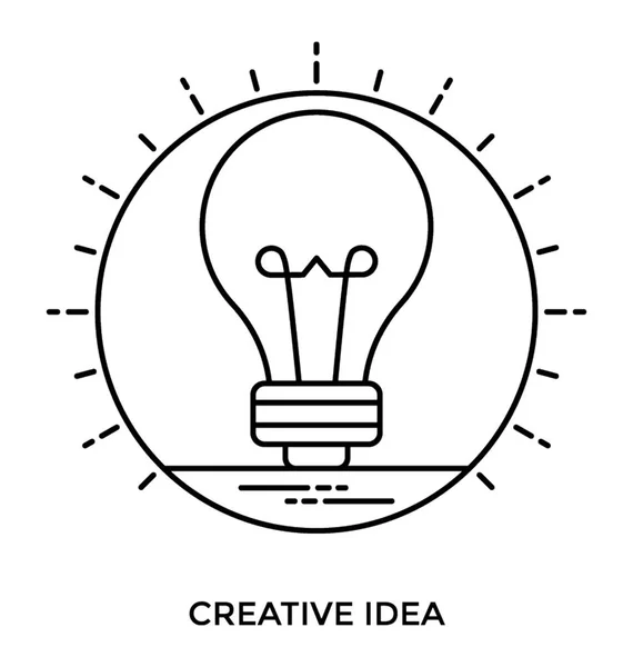 Bombilla Icono Que Conceptualiza Idea Creativa — Archivo Imágenes Vectoriales