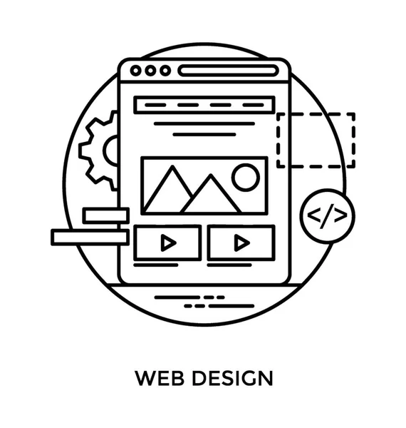 Webová Šablona Kódování Značek Zařízení Dělat Web Design Ikony — Stockový vektor