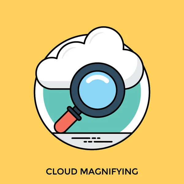 Uma Lupa Pesquisando Através Uma Nuvem Gráfico Para Ícone Cloudsearch — Vetor de Stock