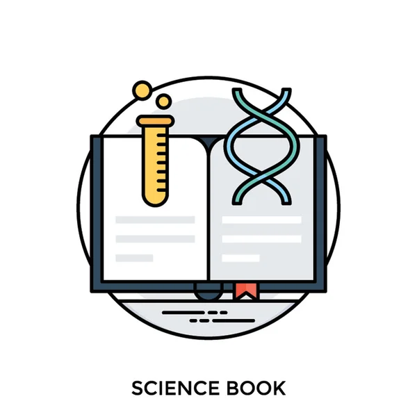 Livro Aberto Com Fita Dna Tubo Teste Representando Conceito Ícone — Vetor de Stock