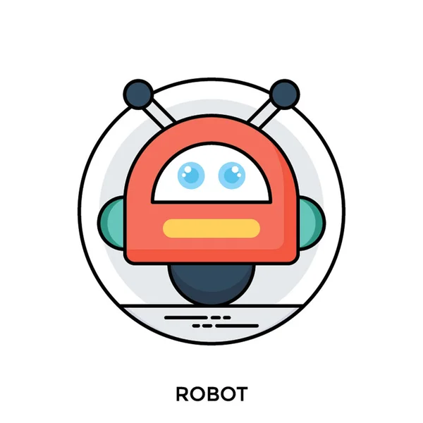 Icono Vector Plano Robot Humanoide Robot — Vector de stock