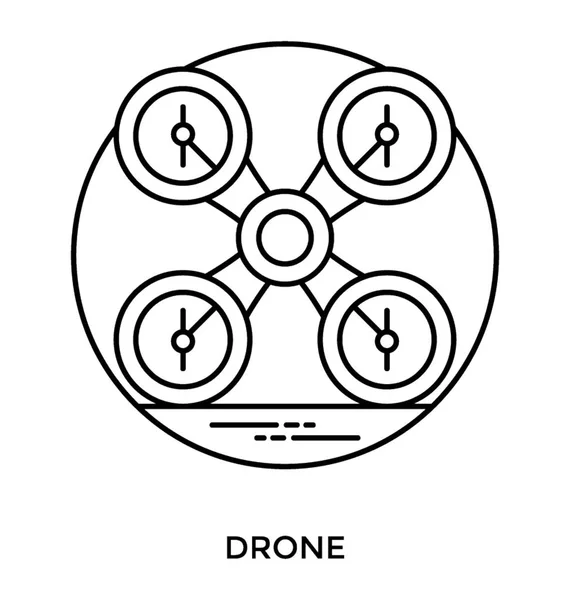 Drone Quad Copter Line Icon Design — Stock Vector