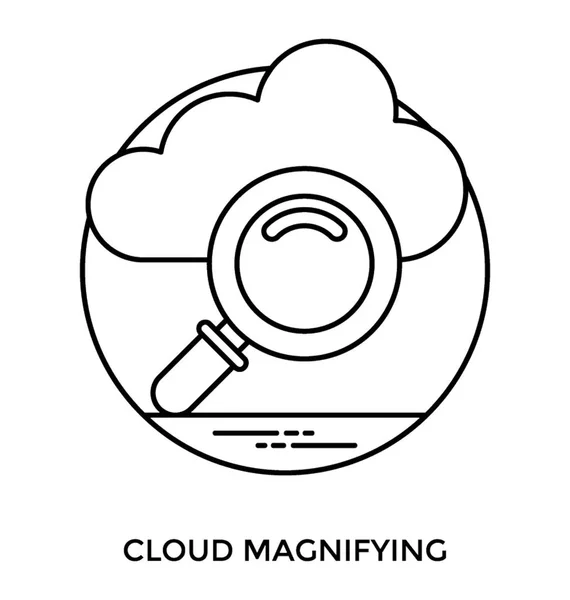 Eine Lupe Die Durch Eine Wolke Sucht Grafik Für Das — Stockvektor