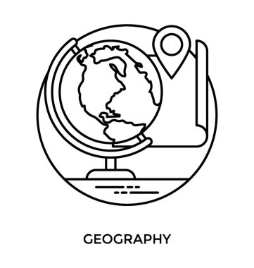 Simge gösteren gösteren dünya küre yuvarlak şekli, bir stand belirten tablo simge