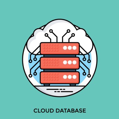 Arka planda, bulut veritabanı bulut görüntüsü ile farklı bağlantı kovma simetri veritabanı aygıtları 