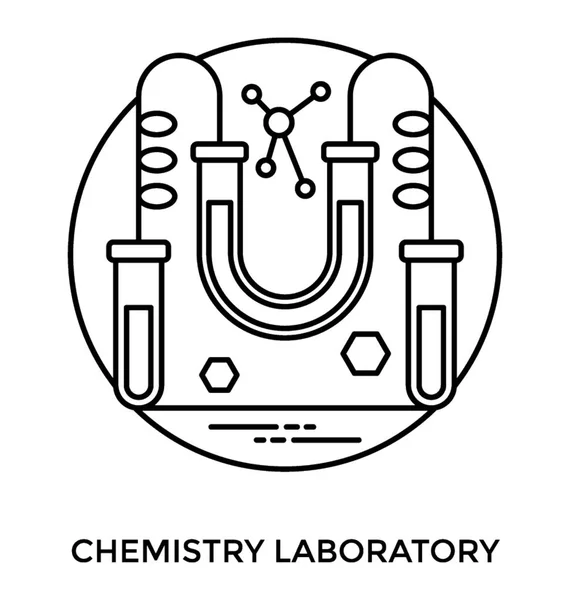 Progettazione Dell Icona Della Linea Delle Provette Ricerca Laboratorio Concetto — Vettoriale Stock