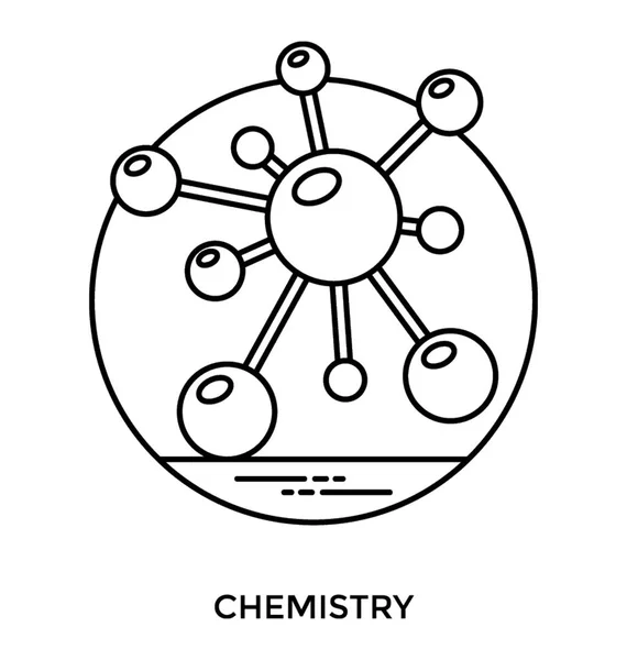 Atomic Symbol Kemisk Bindning Eller Molekylstruktur Vektor Ikon — Stock vektor