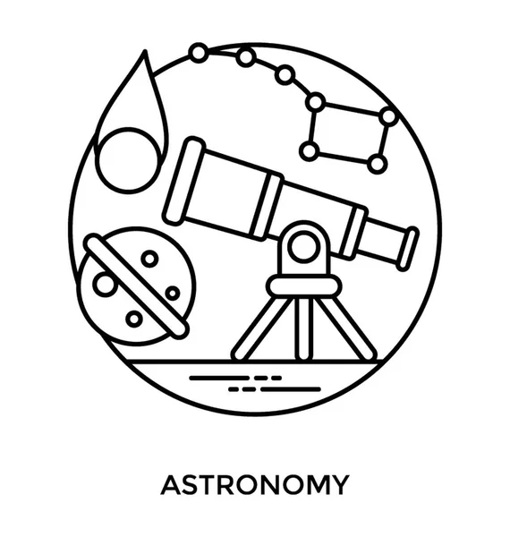 天文学の光学機器望遠鏡 — ストックベクタ