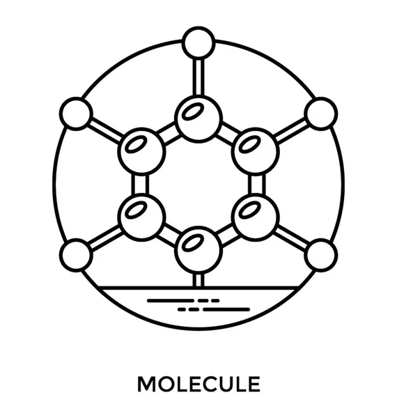 Vetor Design Ícone Linha Estrutura Molecular — Vetor de Stock