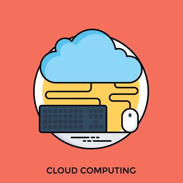 Cloud Tastatur Und Maus Mit Technischem Symbol Für Cloud Computing — Stockvektor
