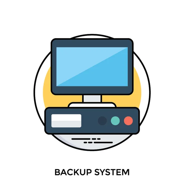 Een Systeemeenheid Knoppen Met Scherm Karakteriseren Van Back Systeem — Stockvector
