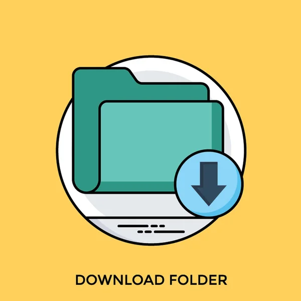 File Folder Downward Arrow Describing Concept Download Folder — Stock Vector