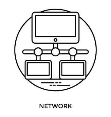 Sunucu sistem ekranı ile diğer iki ekran bağlı, ağ 